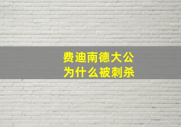 费迪南德大公 为什么被刺杀